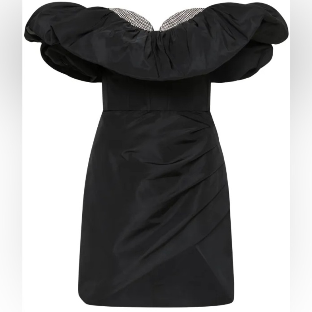 Rebecca Vallance Black Embellished Mini Dress in Small